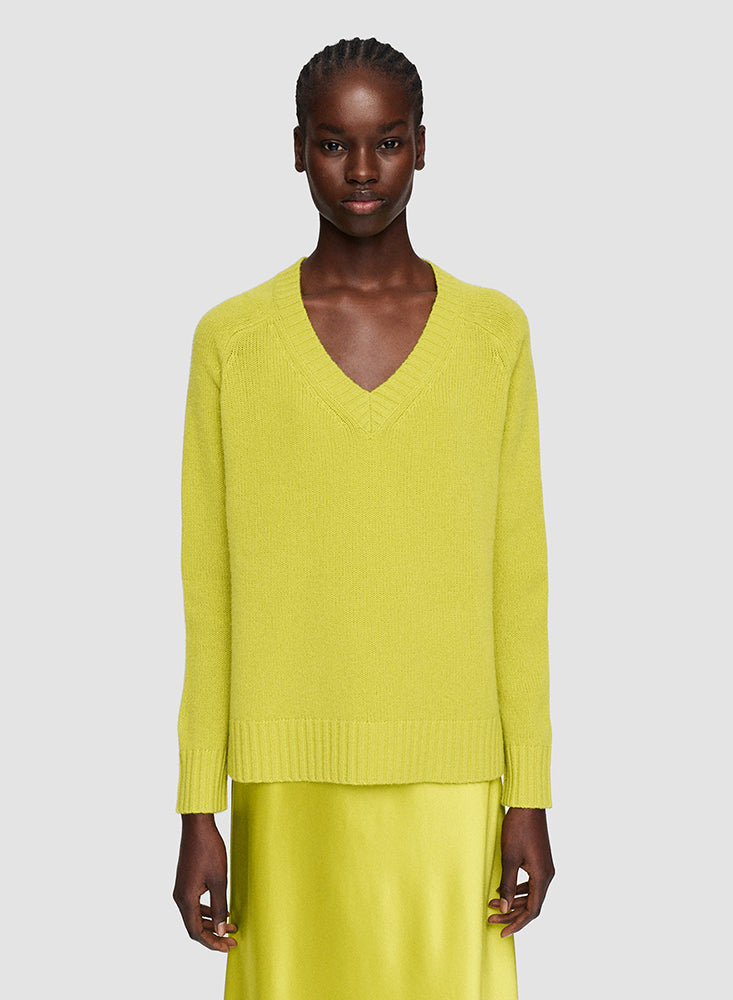 V NK LS OPEN CASHMERE TOP OAT