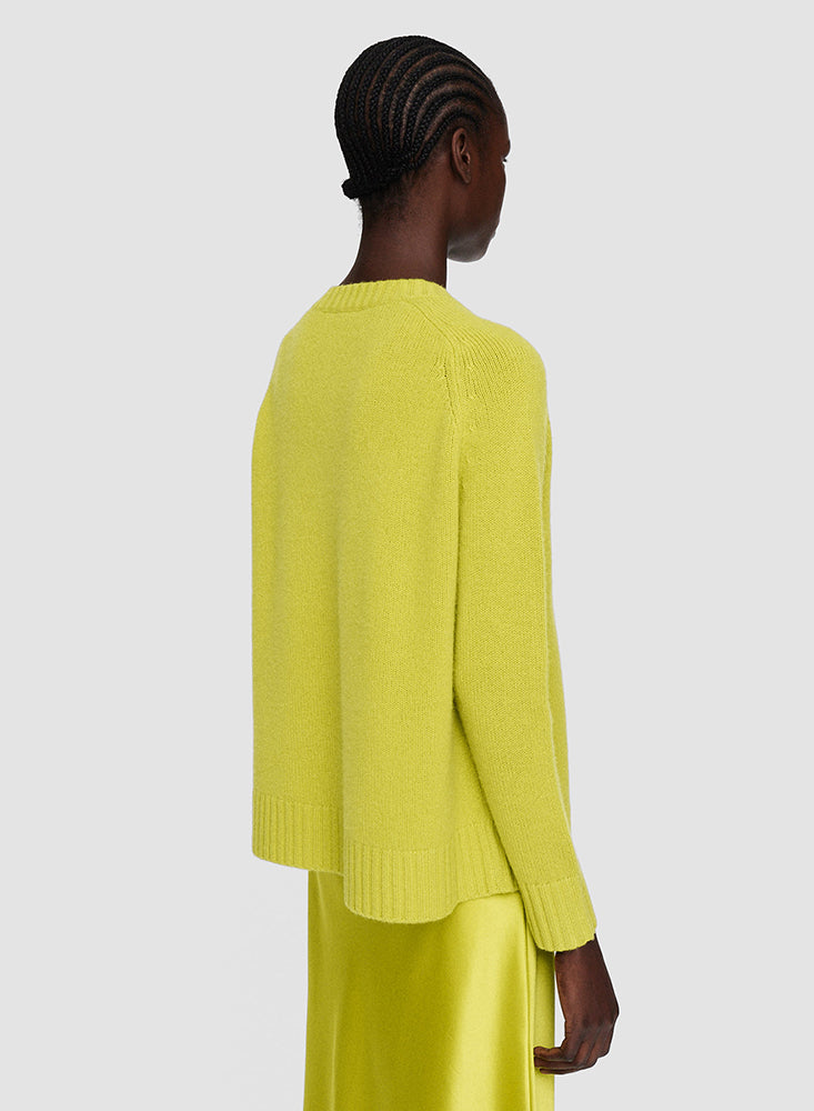 V NK LS OPEN CASHMERE TOP GINKGO