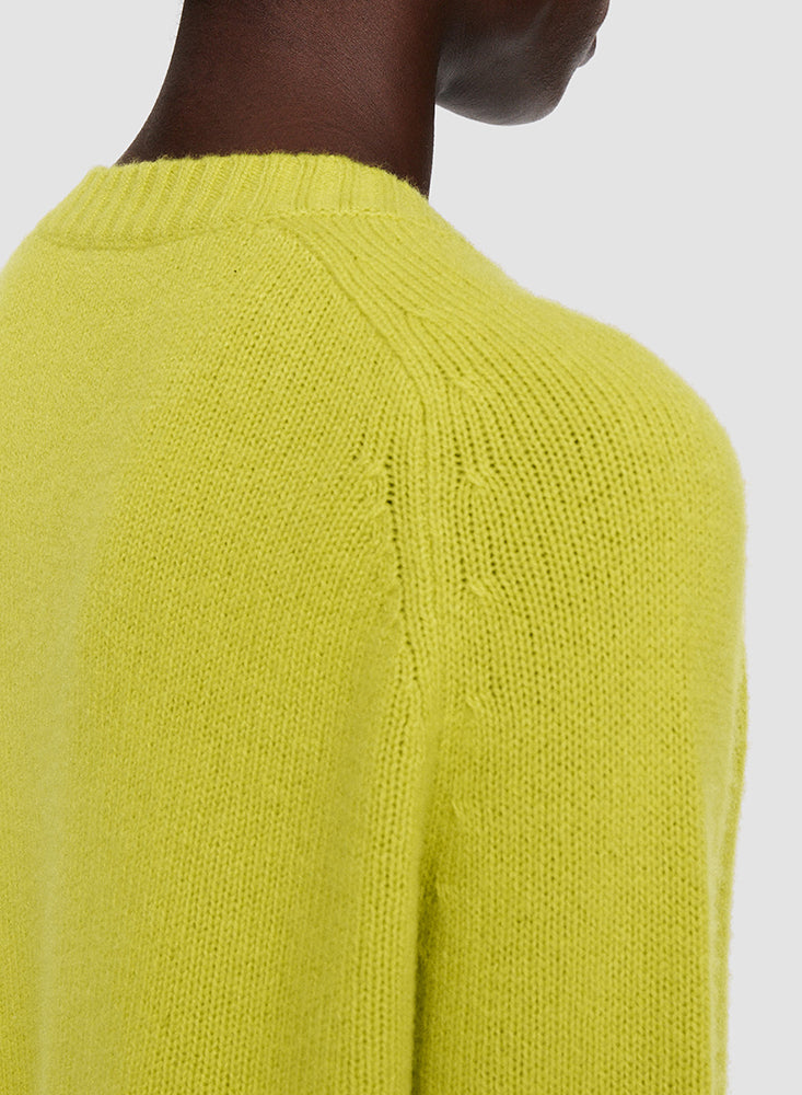 V NK LS OPEN CASHMERE TOP GINKGO
