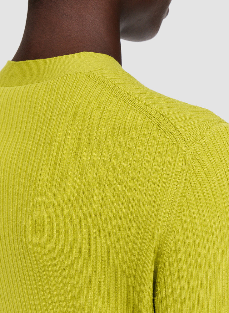 CARDIGAN MERINOS RIB GINGKO