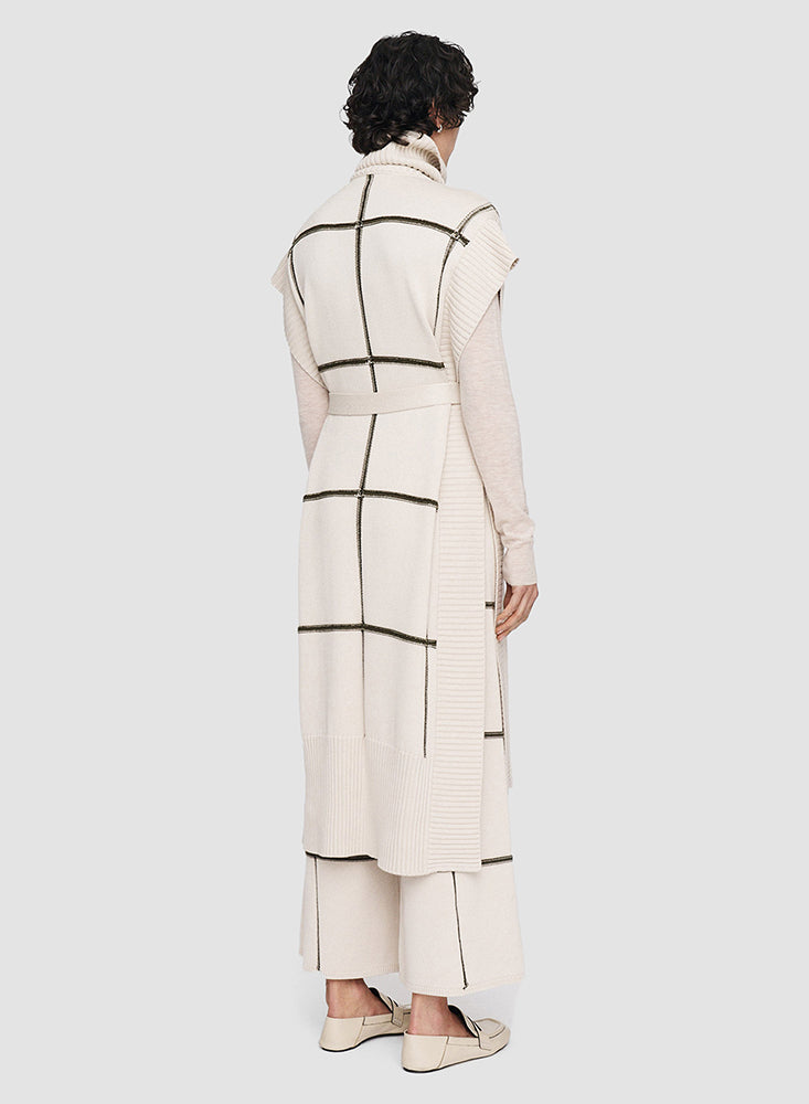 PONCHO GRID SILK OAT COMBO