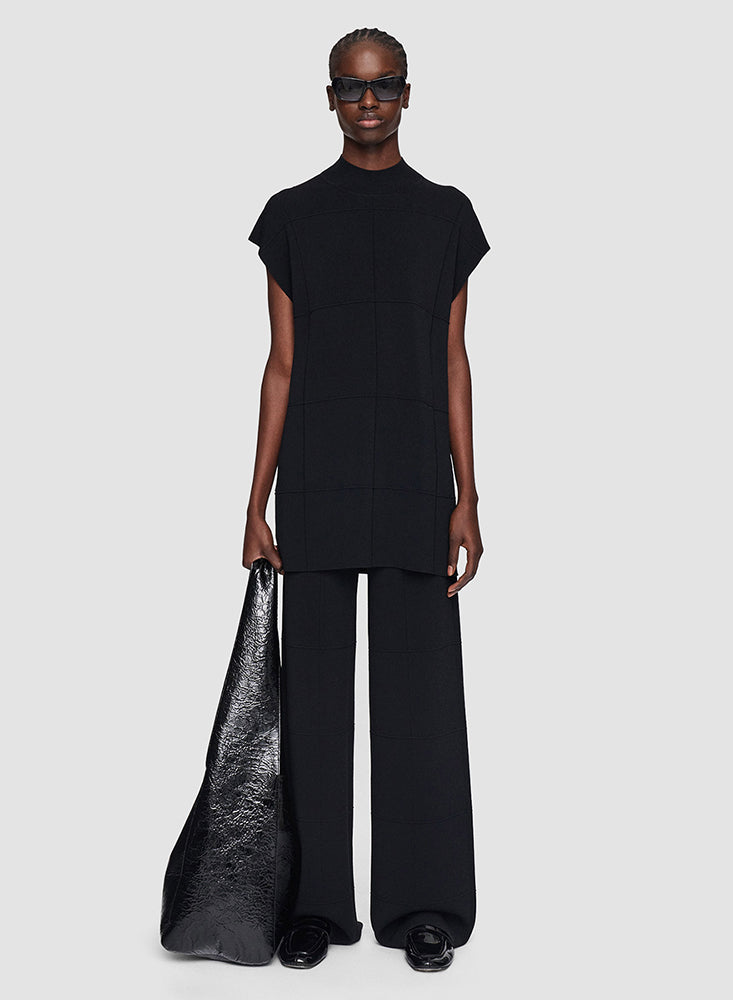 TANK GRID VISCOSE BLACK