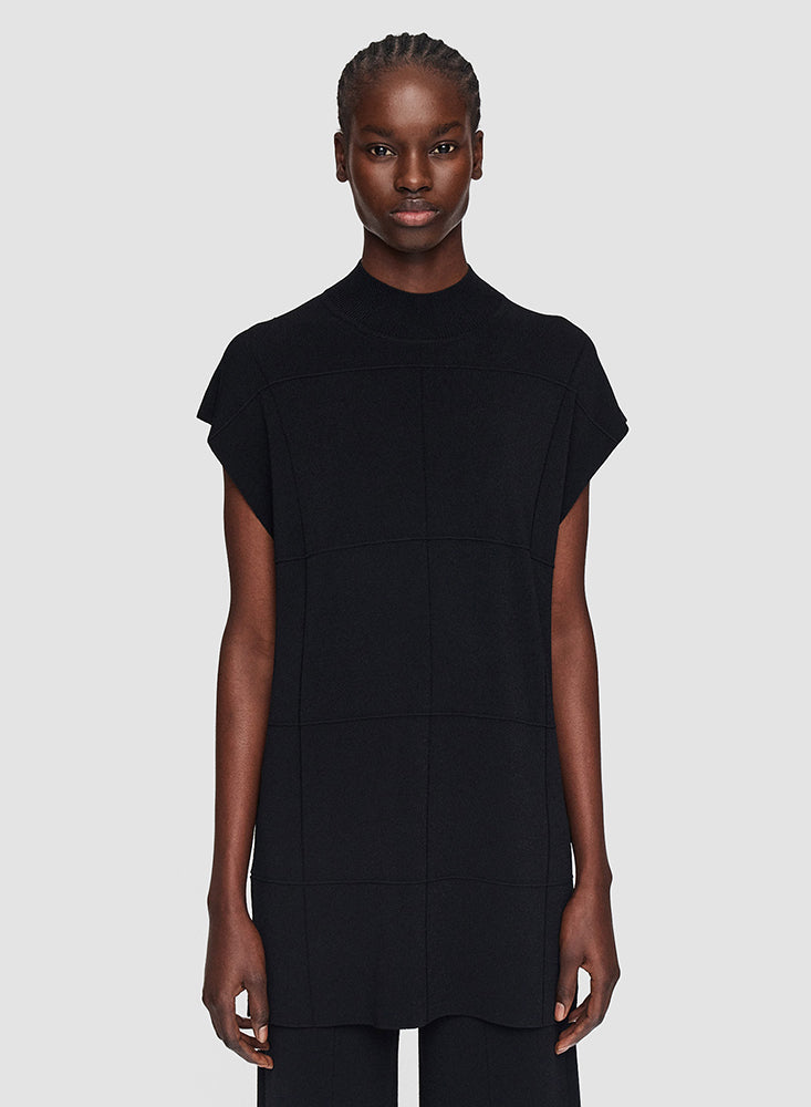 TANK GRID VISCOSE BLACK