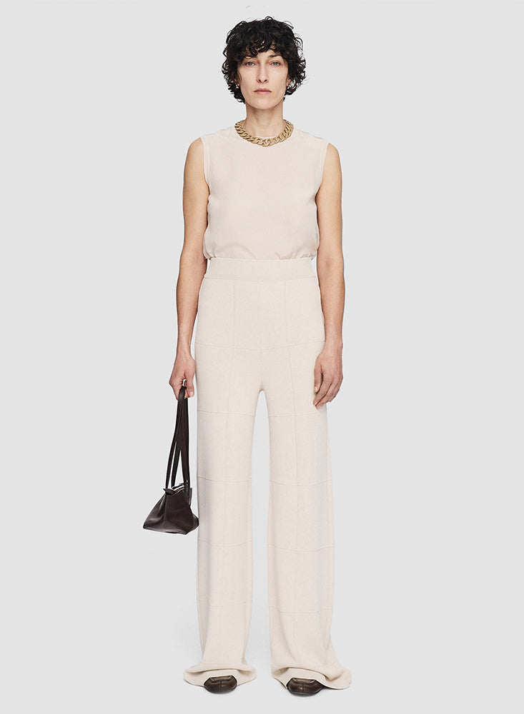 PANTS GRID VISCOSE OAT