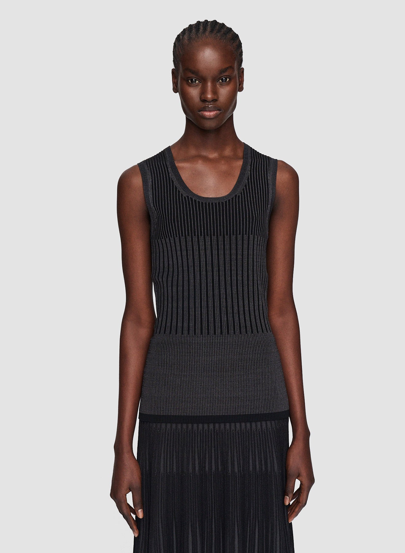 TANK BICOLOR RIB SLATE/BLACK