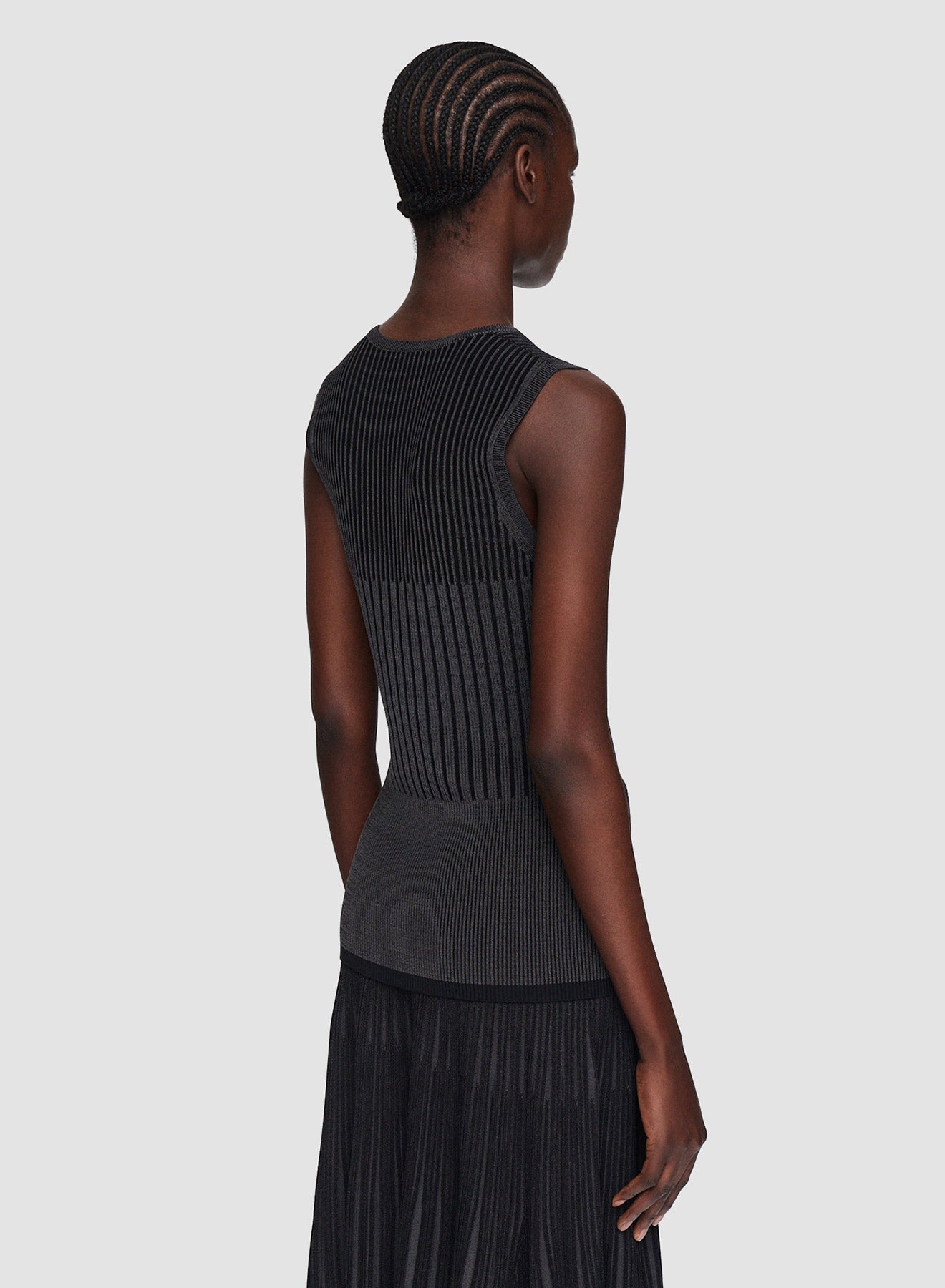 TANK BICOLOR RIB SLATE/BLACK