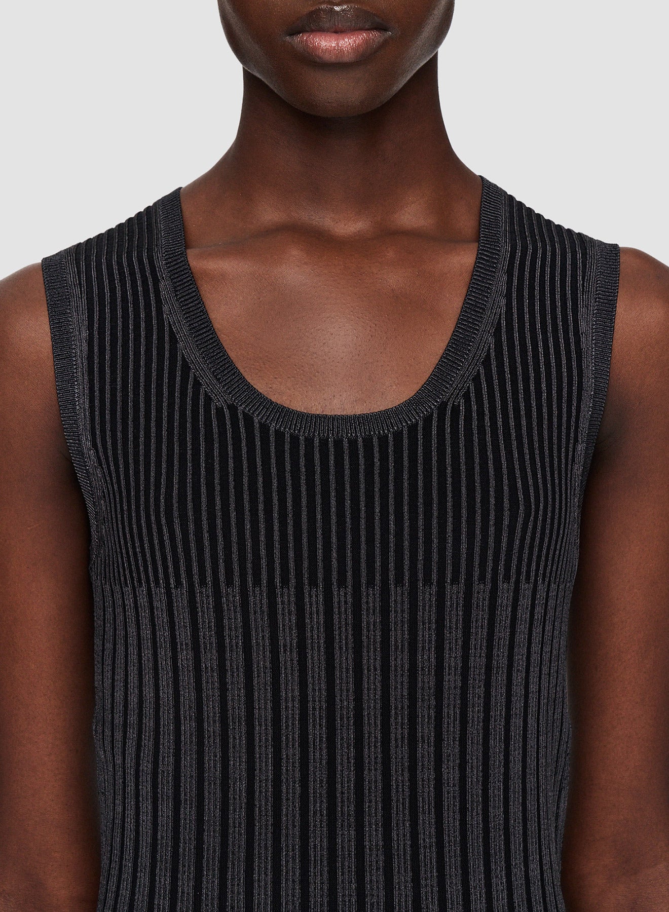 TANK BICOLOR RIB SLATE/BLACK
