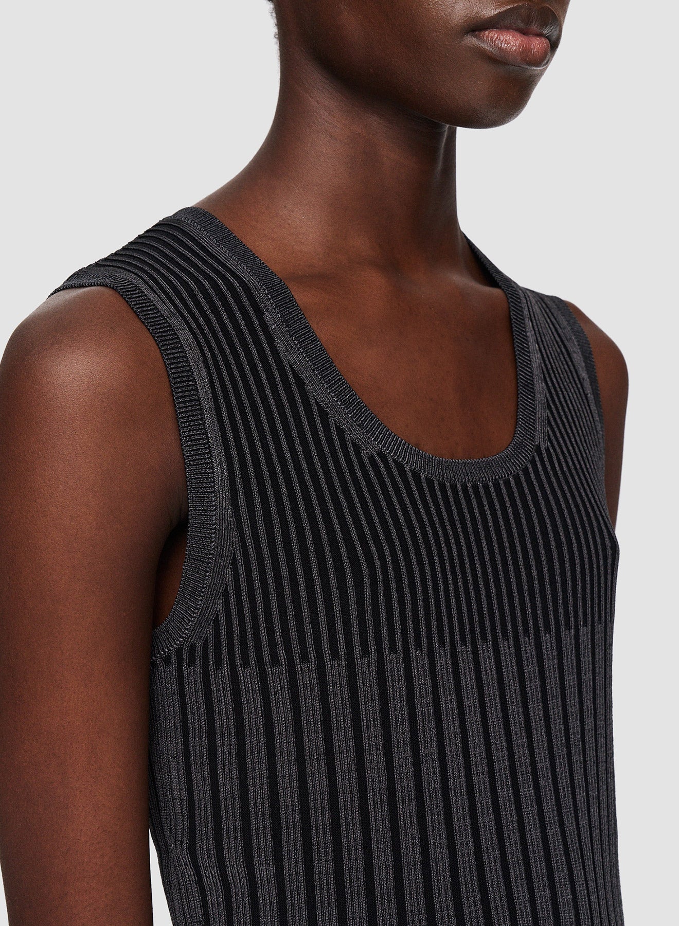 TANK BICOLOR RIB SLATE/BLACK