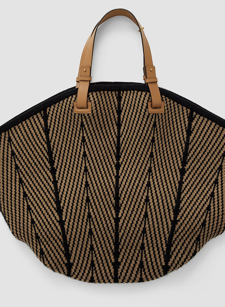 CABAS CHEVRON BAG BLACK/OAK