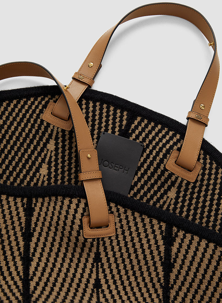 CABAS CHEVRON BAG BLACK/OAK