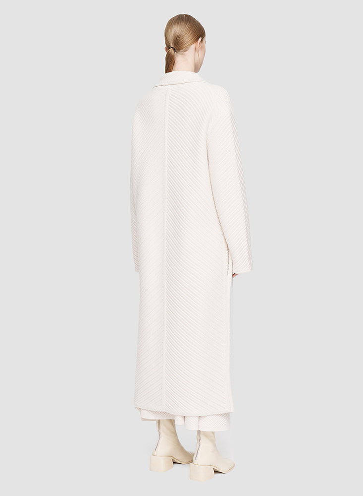 COAT DIAGONAL LONG IVORY