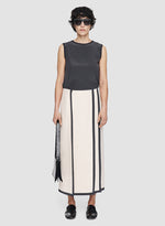 IRIS SILK SKIRT OAT/SLATE