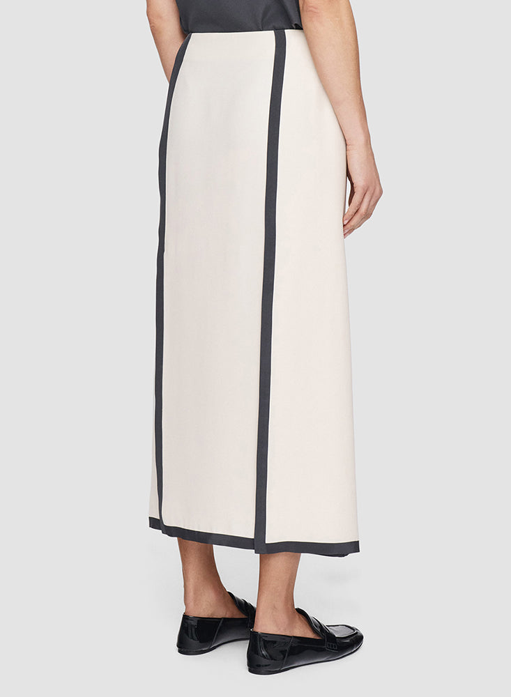 IRIS SILK SKIRT OAT/SLATE