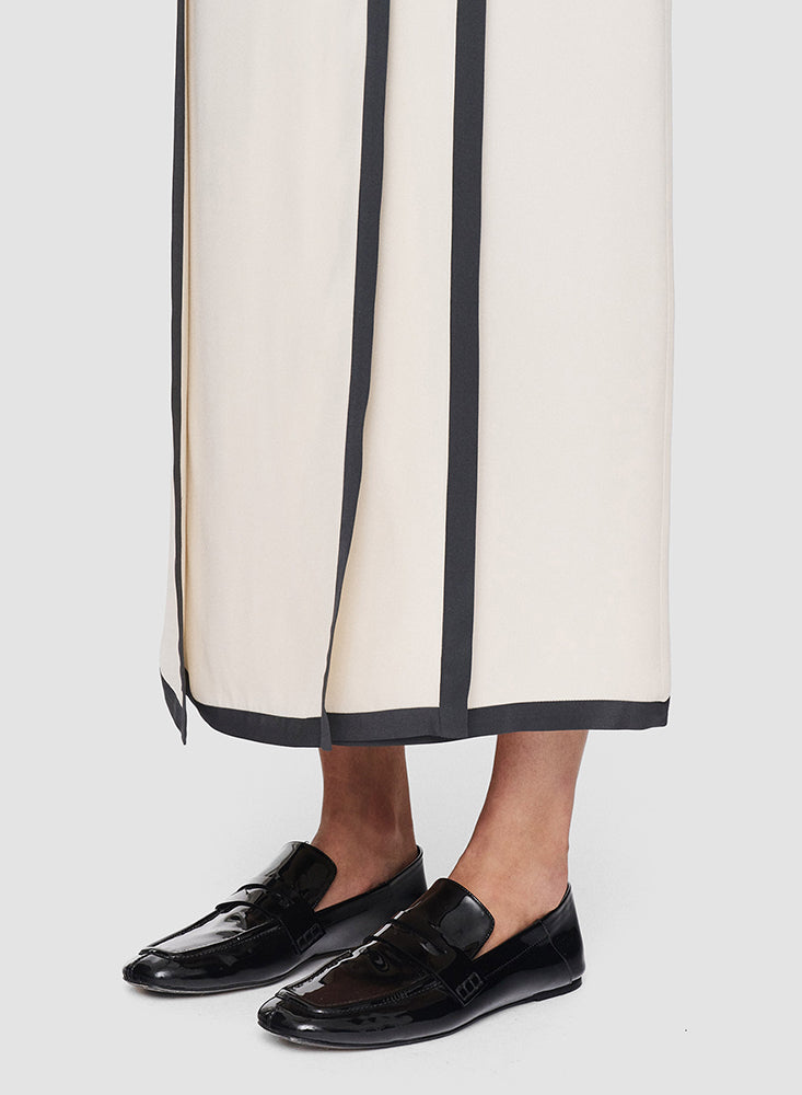 IRIS SILK SKIRT OAT/SLATE
