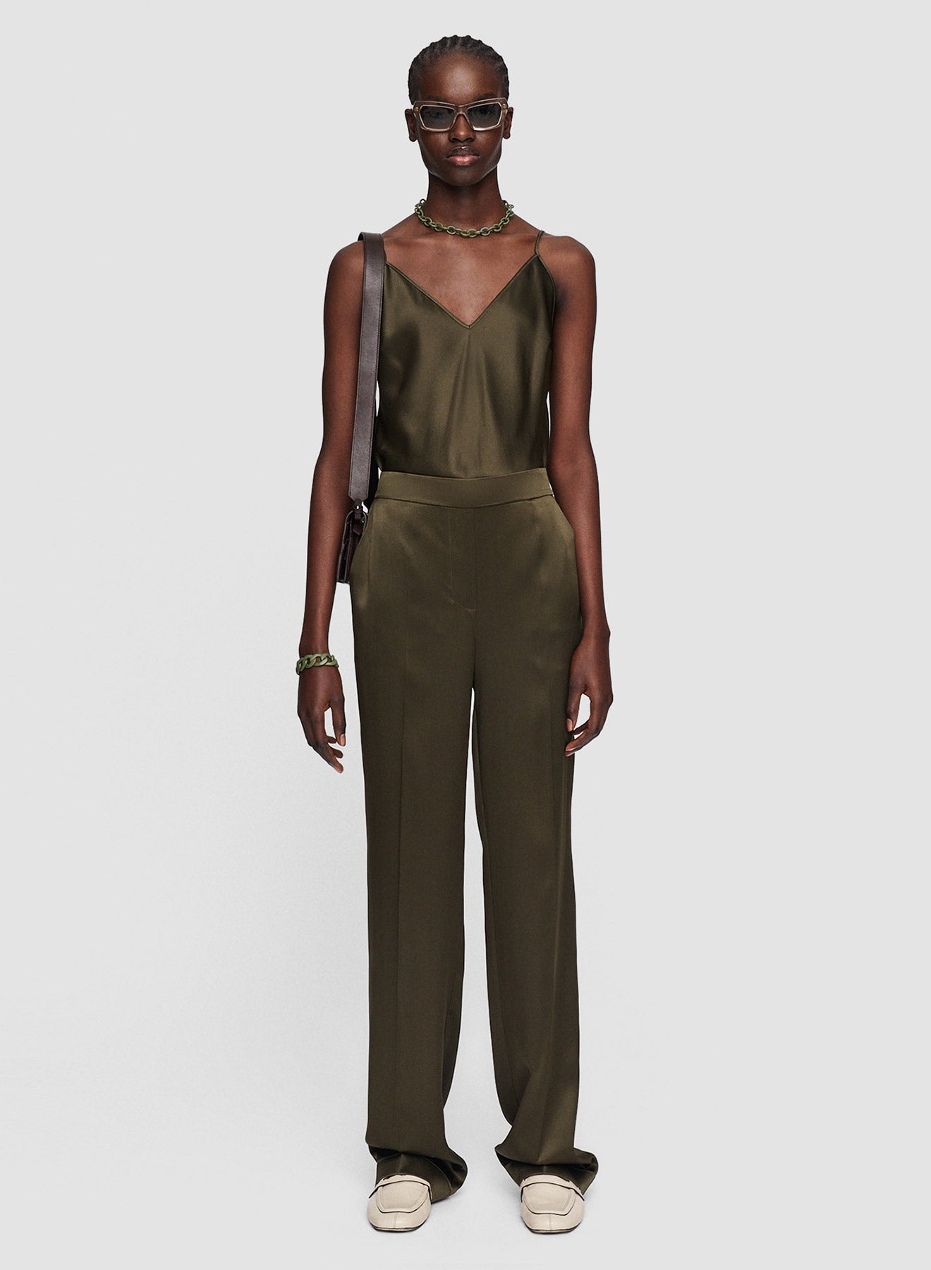 TOVA SATIN PANTS OAT
