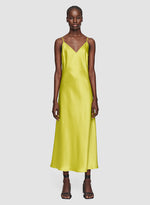 CLEA SILK STN DRESS GINKGO