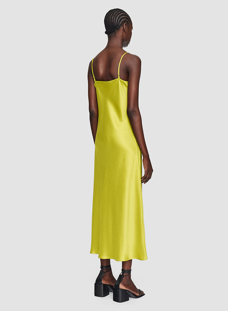CLEA SILK STN DRESS GINKGO