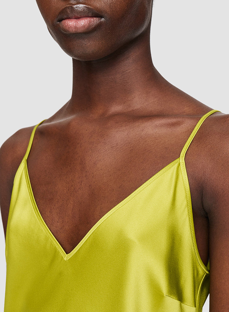 CLEA SILK STN DRESS GINKGO