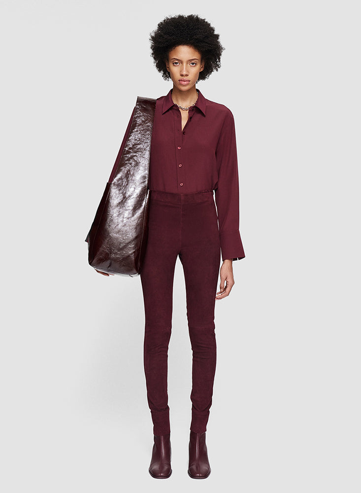 LEGGING STR SUEDE MERLOT