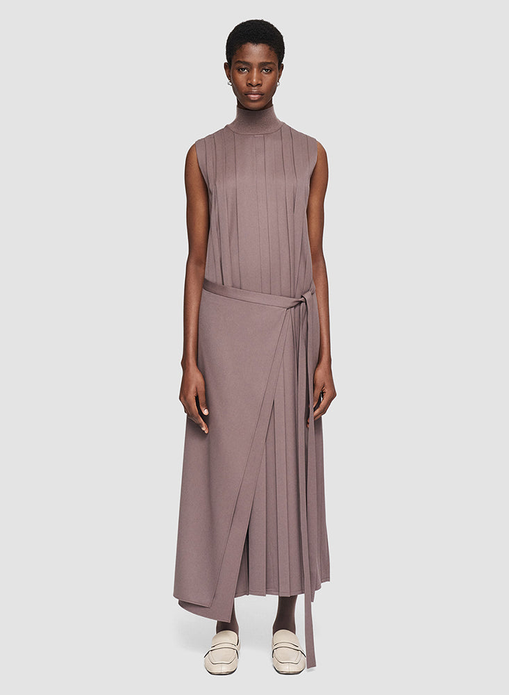 FOLIE PLISSE DRESS CAROB