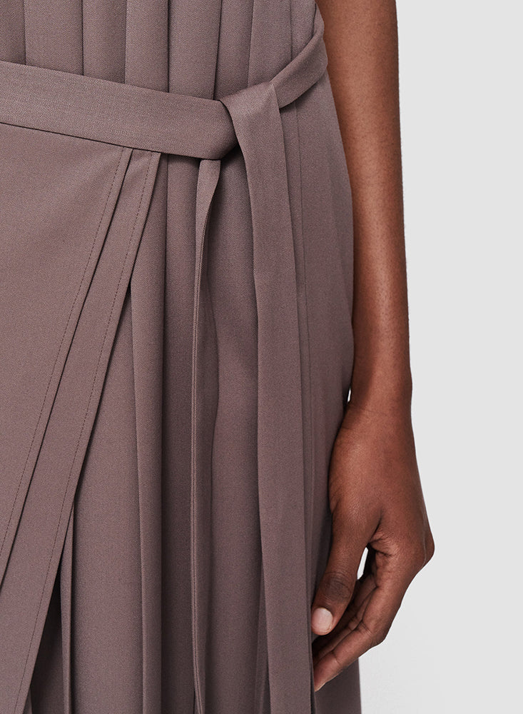 FOLIE PLISSE DRESS CAROB