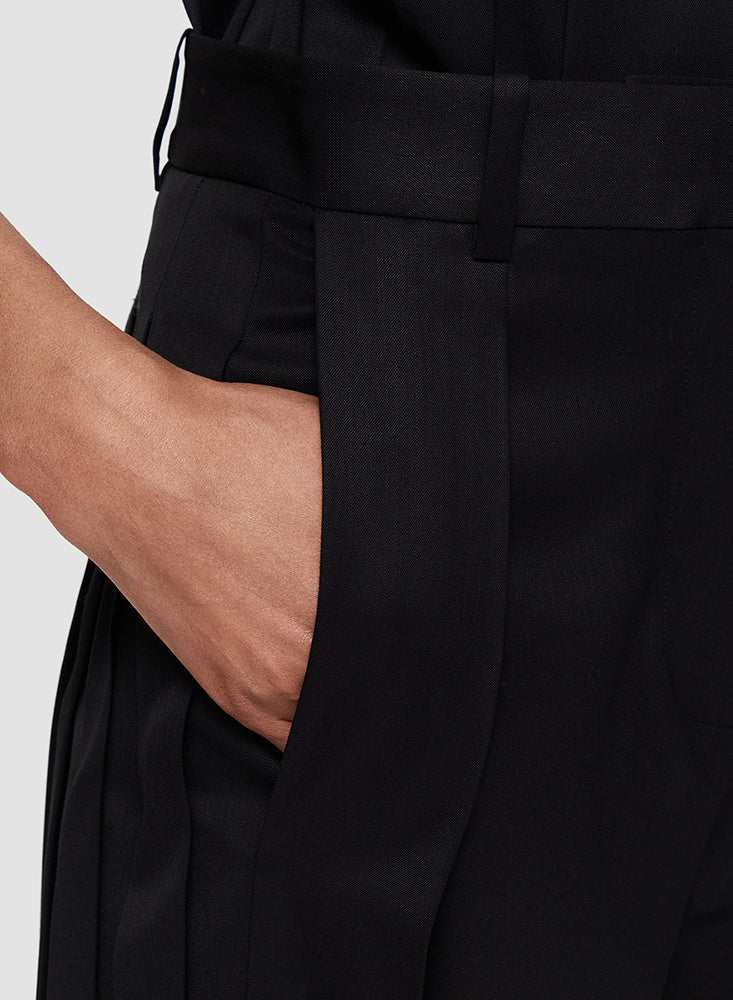 MERICOURT PLISSE PANTS BLACK
