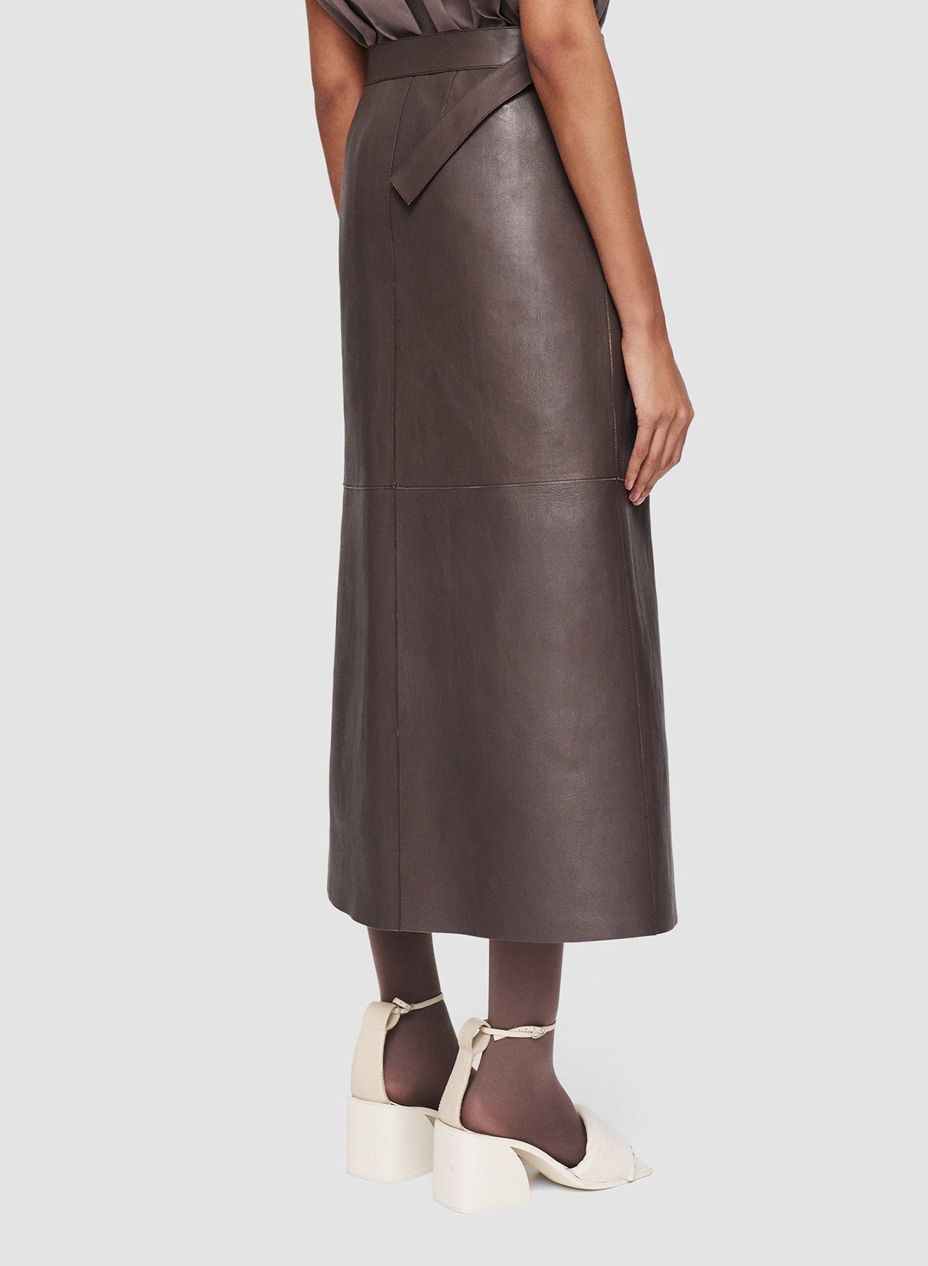 MARTIN LEATHER SKIRT CAROB