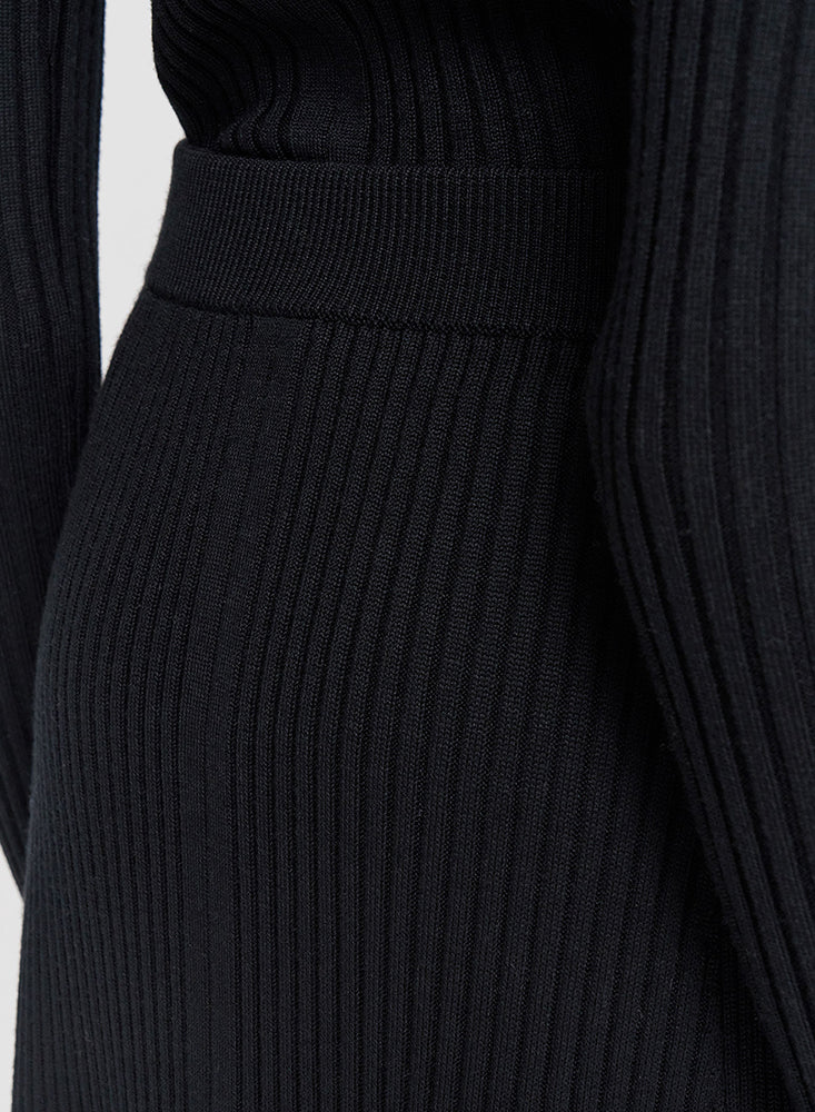 SKIRT SILK BLEND BLACK