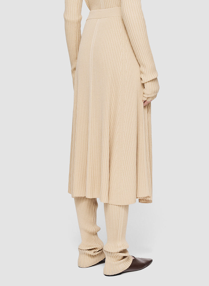 SKIRT SILK BLEND CHAMPAGNE