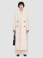 LALO TARTAN COAT OAT COMBO