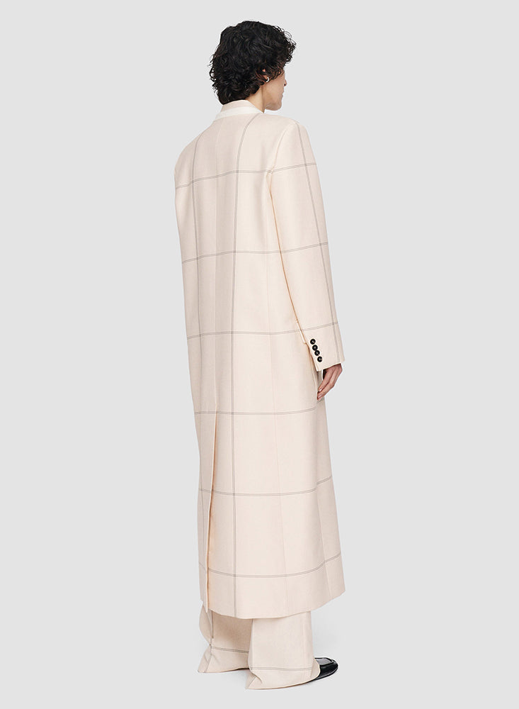 LALO TARTAN COAT OAT COMBO